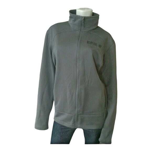 EDDIE BAUER Gray Track Suit Jacket Athleisure Size L Hiking Yoga Loungewear Top - Picture 1 of 9